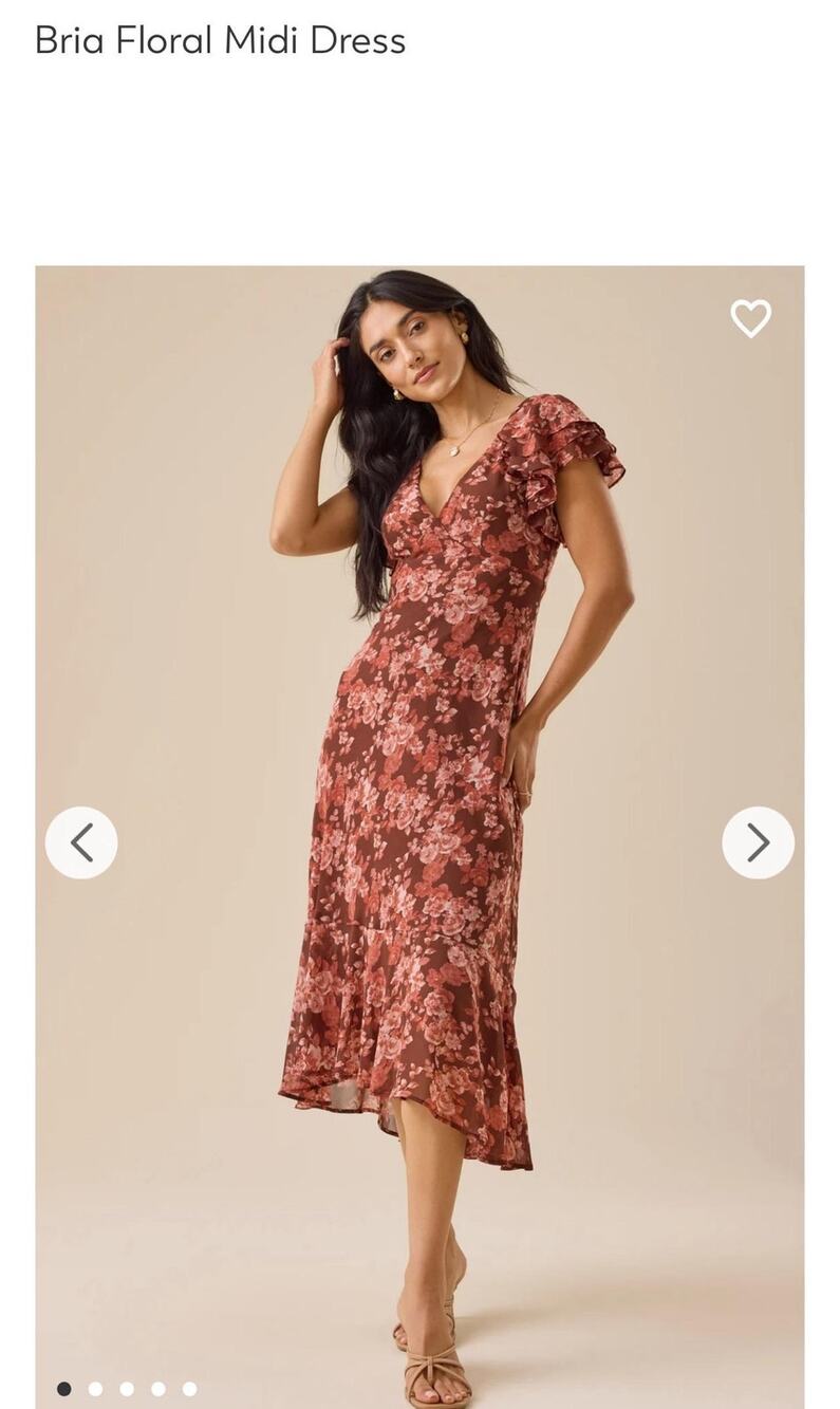 Altar’d State Romantic Floral Lined Flutter Midi Dress Burgundy Fall XL NEW